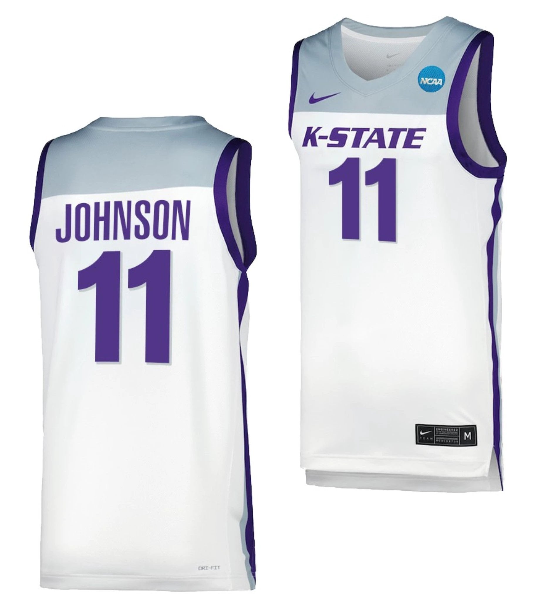 Keyontae Johnson Jersey Kansas State Wildcats College Basketball 2023 NCAA March Madness White #11 by My store basketball