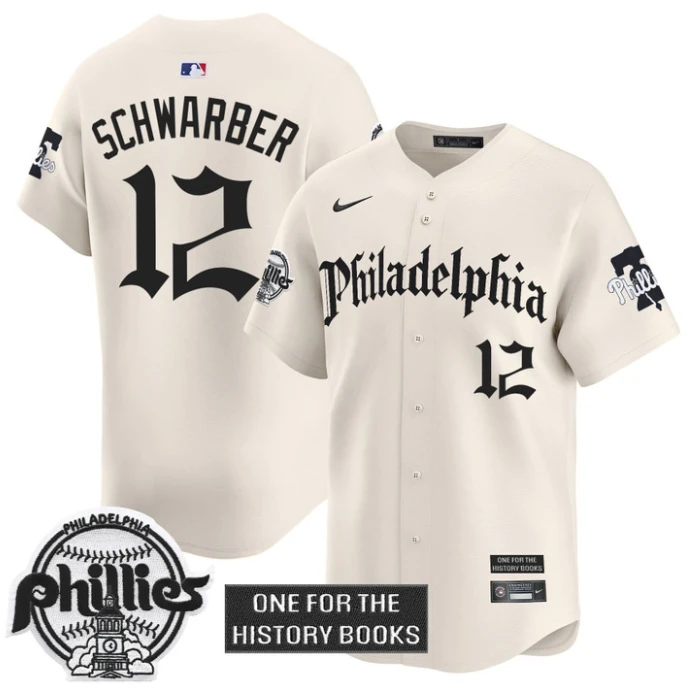 Kyle Schwarber Jersey #12 Phillies Retro Newspaper Edition Vapor Premier Limited Stitched Cream by My Store