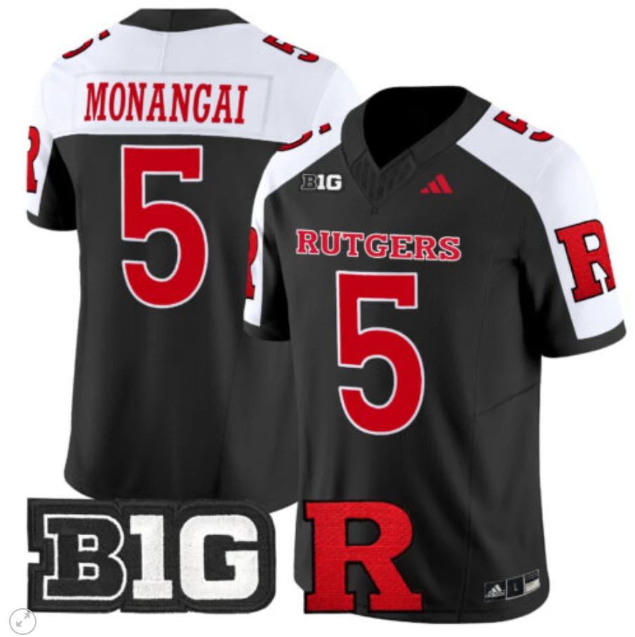 Kyle Monangai Jersey #5 Rutgers Scarlet Knights Vapor Limited Football Black Alternate by My Store