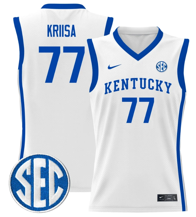 Kerr Kriisa Jersey #77 Kentucky Wildcats Lightweight Basketball White by My store basketball
