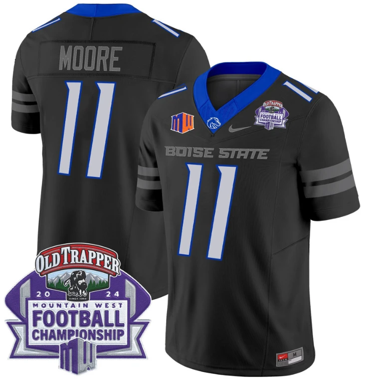 Kellen Moore Jersey #11 Boise State Broncos 2024 Championship Vapor Black by My Store