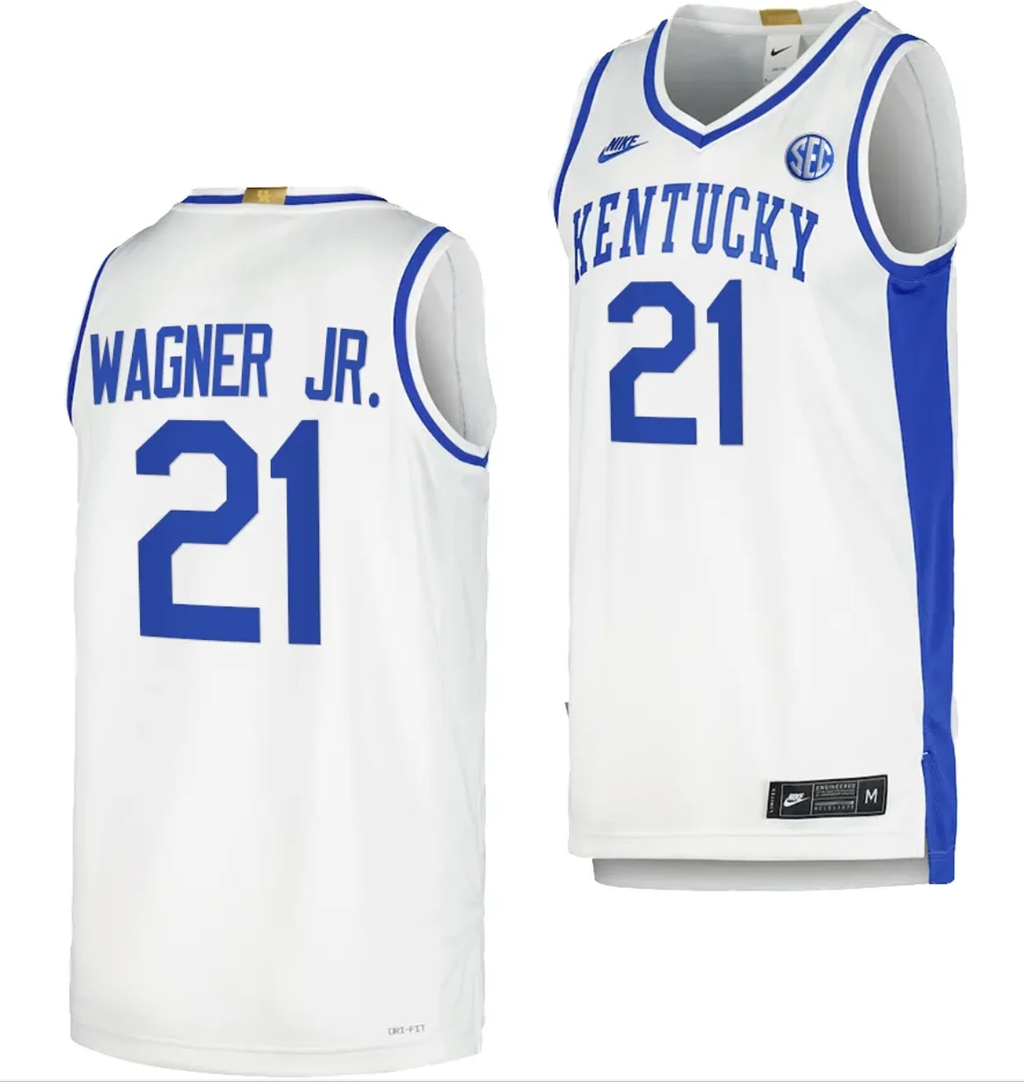 Kentucky Wildcats Dajuan Wagner Jr Jersey #21 Limited Retro Basketball White 2023-24 by My store basketball