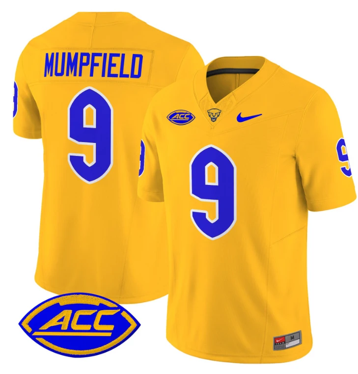Konata Mumpfield Jersey #9 Pittsburgh Panthers Vapor Limited College Football Stitched Gold by My Store