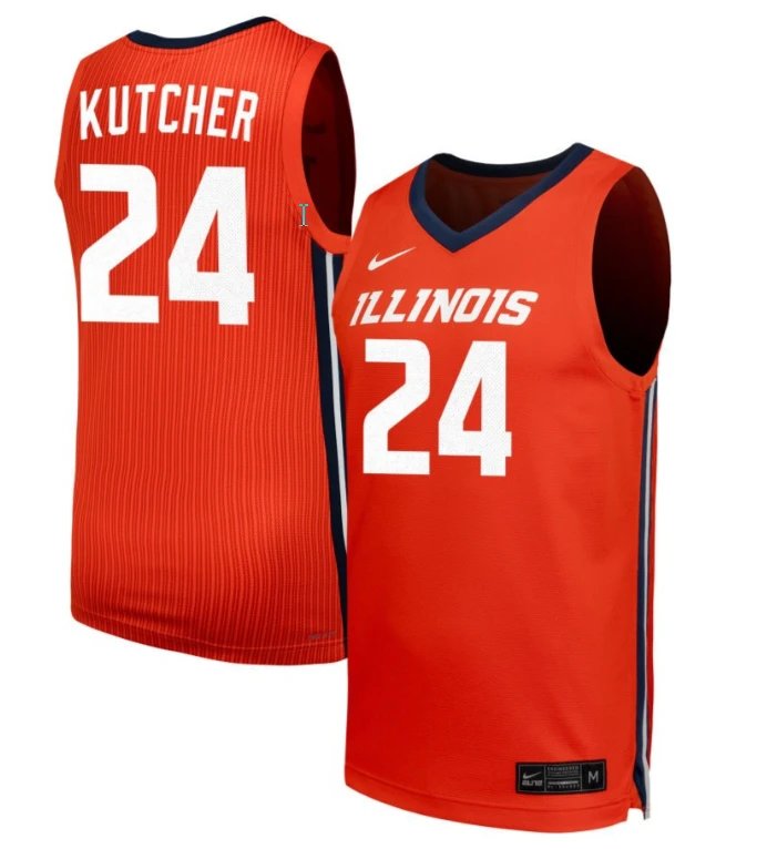 Kendall Bostic Jersey #44 Illinois Fighting Illini NIL Basketball Orange by My store basketball