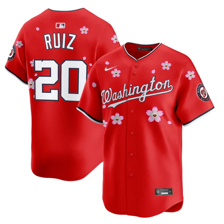 Keibert Ruiz Jersey #20 Washington Nationals Cherry Blossom Vapor Premier Limited Stitched Red by My Store