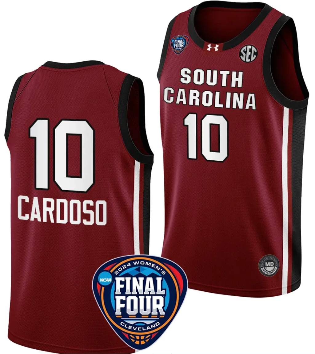 Kamilla Cardoso Jersey #10 South Carolina Gamecocks Basketball 2024 NCAA March Madness Final Four Garnet by My store basketball