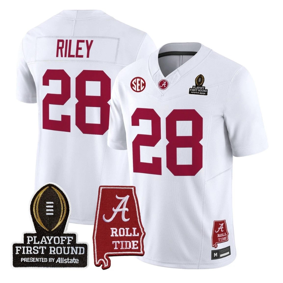 Kevin Riley Jersey #28 Alabama Crimson 2025 Playoff First Round Stitched by My Store NCAA Football Jerseys