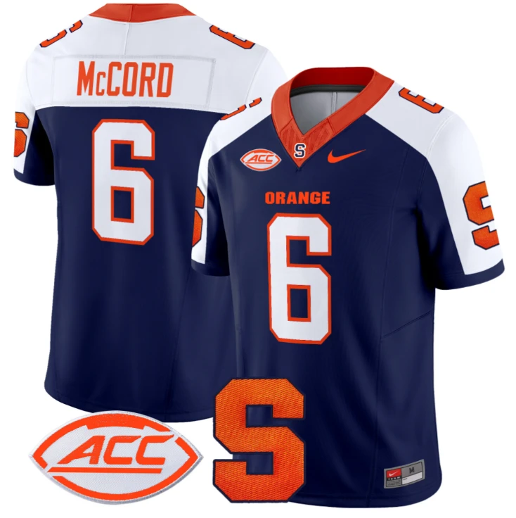 Kyle McCord Jersey #6 Syracuse Orange Vapor Limited College Football Navy Alternate by My Store