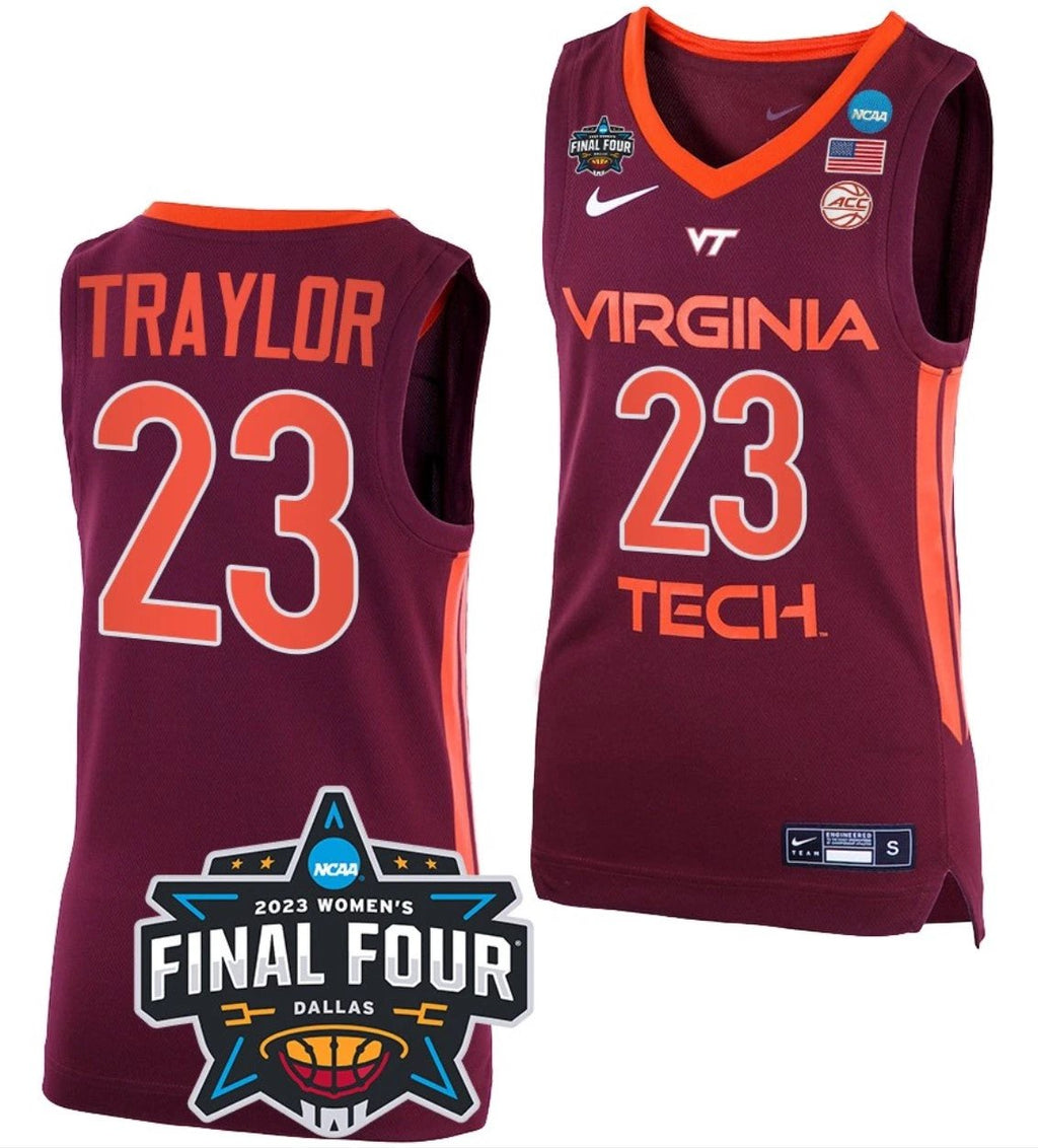 Kayana Traylor Jersey Virginia Tech Hokies College Basketball 2023 NCAA Final Four Maroon #23 by My store basketball