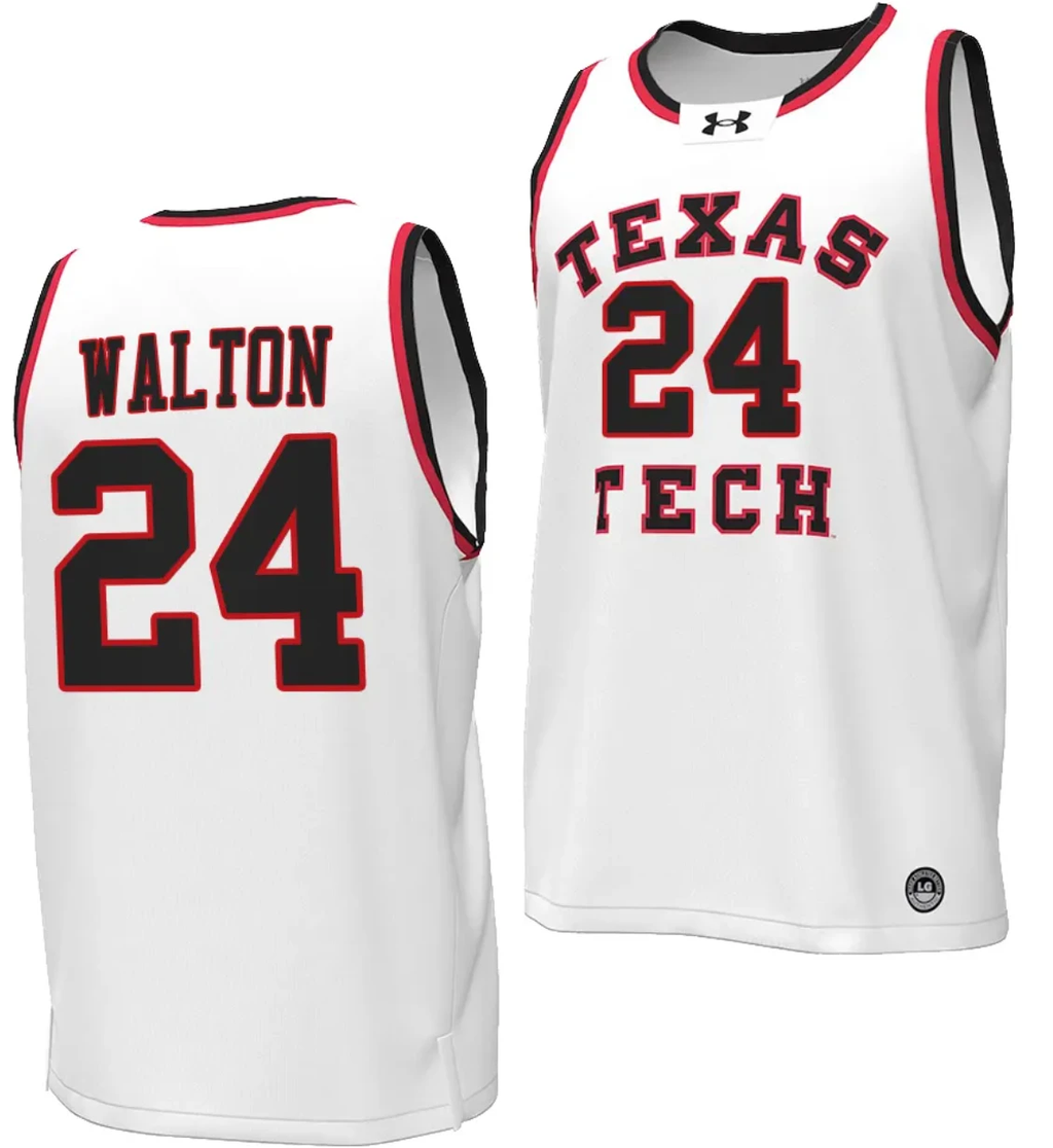Kerwin Walton Jersey #24 Texas Tech Red Raiders Throwback Basketball Replica White by My store basketball