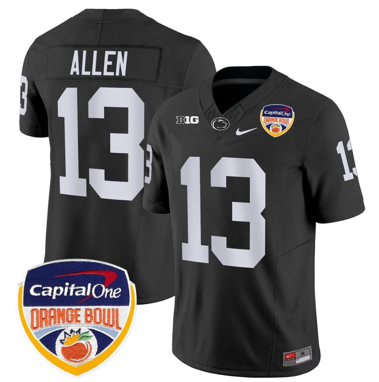 Kaytron Allen Jersey #13 Penn State Orange Bowl Patch Stitched Black by My Store