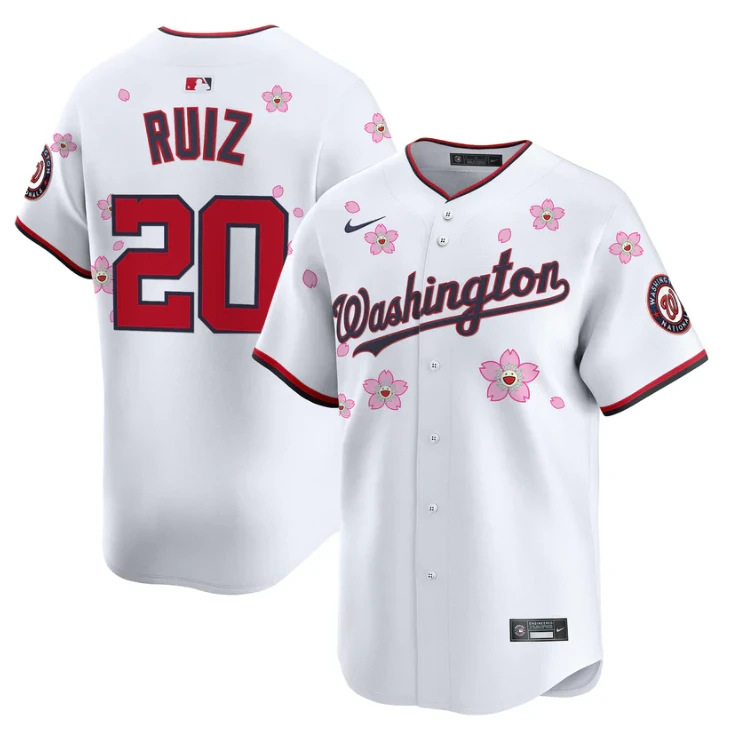 Keibert Ruiz Jersey #20 Washington Nationals Cherry Blossom Vapor Premier Limited Stitched White by My Store