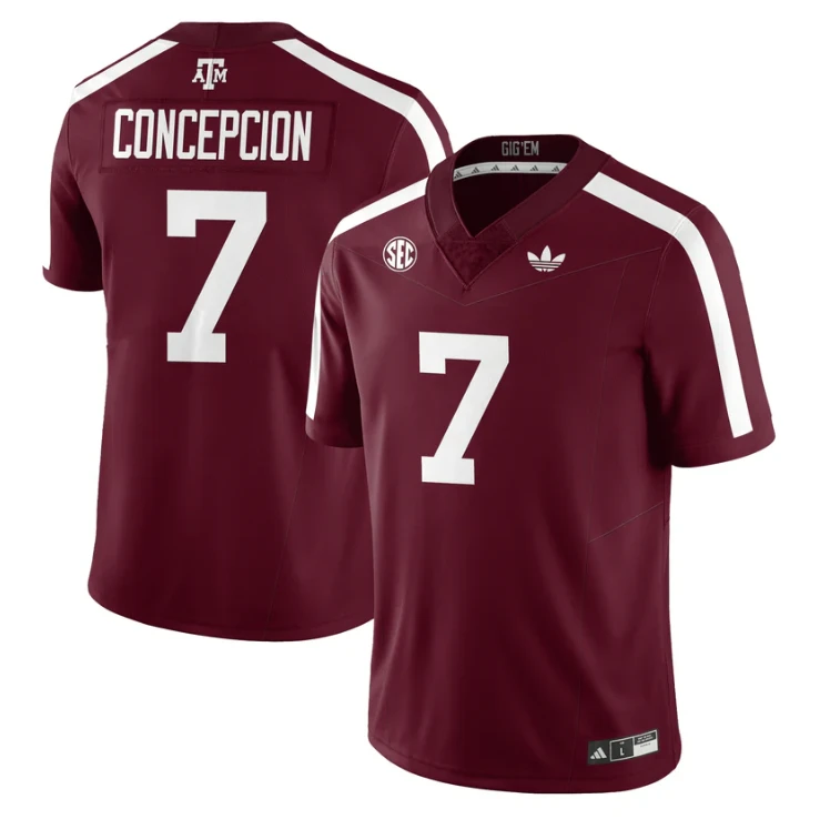 KC Concepcion Jersey #7 Texas A&M Aggies 1975 Throwback Stitched by My Store NCAA Football Jerseys
