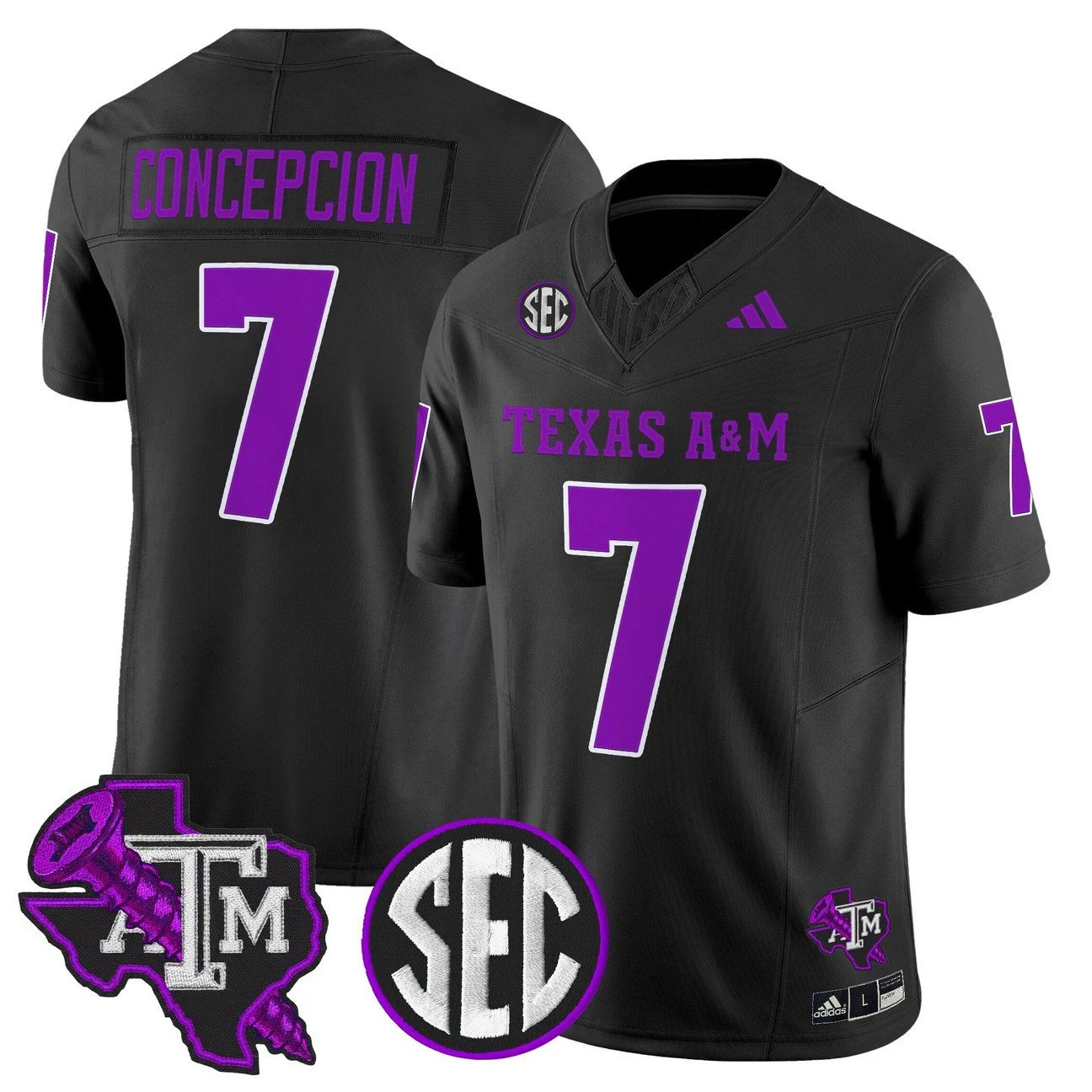 KC Concepcion Jersey #7 Texas A&M Aggies DJ Screw Vapor Limited Stitched by My Store NCAA Football Jerseys