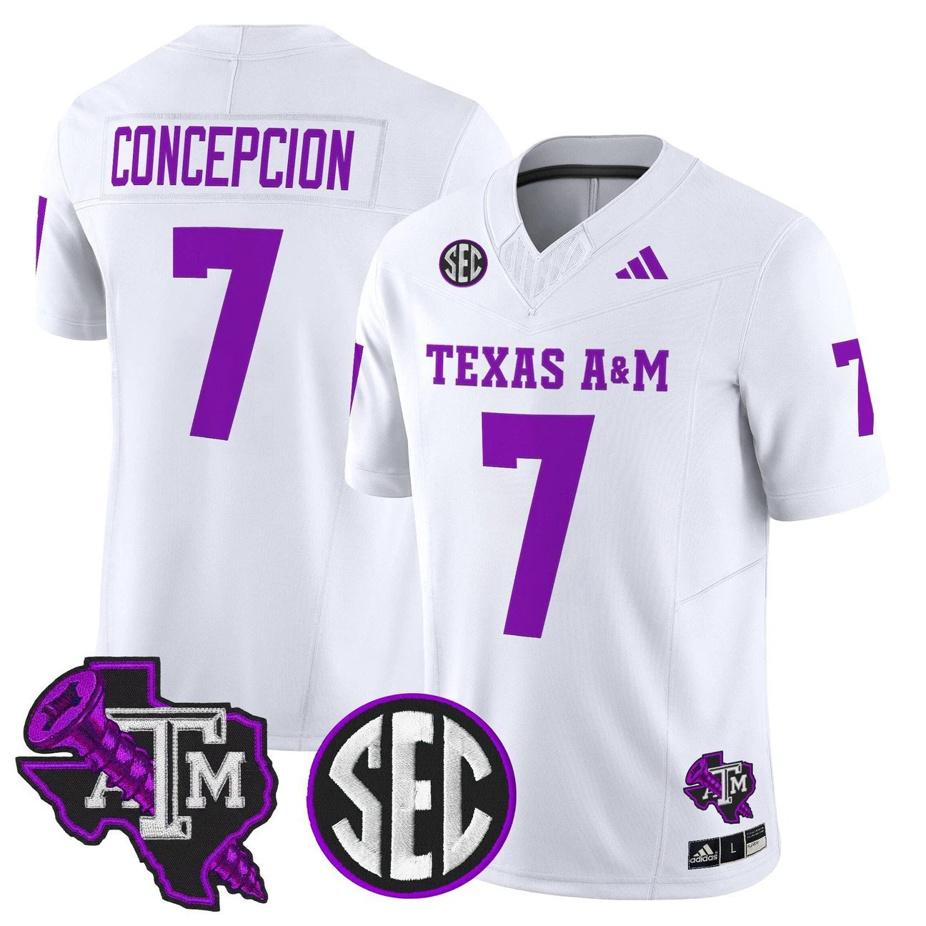 KC Concepcion Jersey #7 Texas A&M Aggies DJ Screw Vapor Limited Stitched by My Store NCAA Football Jerseys
