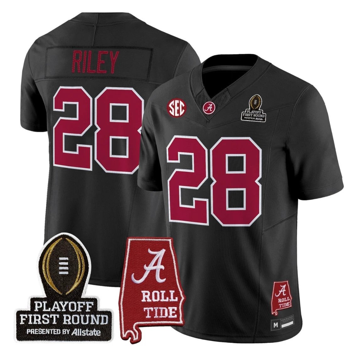 Kevin Riley Jersey #28 Alabama Crimson 2025 Playoff First Round Stitched by My Store NCAA Football Jerseys