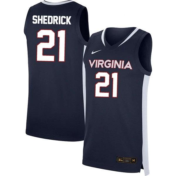 Kadin Shedrick Jersey #21 Virginia Cavaliers College Basketball Stitched Navy by My store basketball