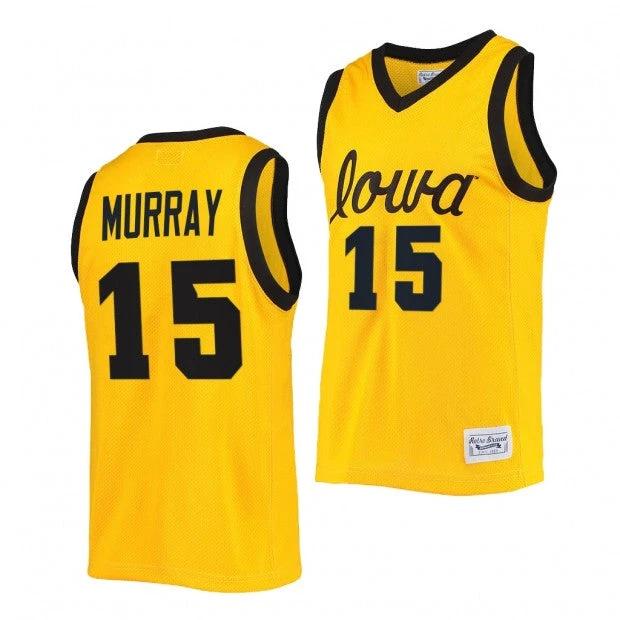 Keegan Murray Jersey #15 Iowa Hawkeyes Commemorative Classic Gold 2022 College Basketball by My store basketball