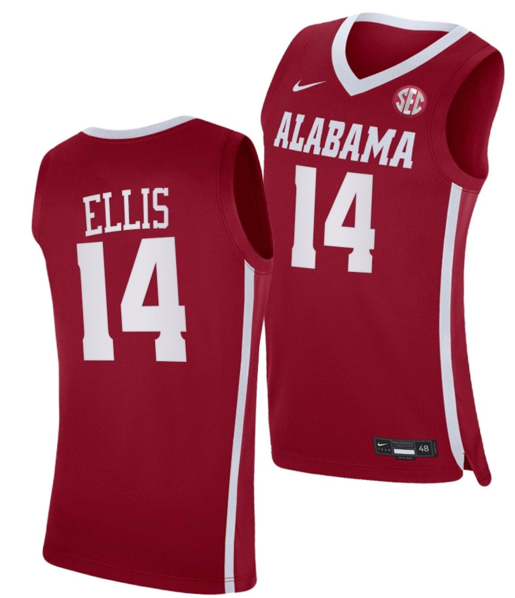 Keon Ellis Jersey Alabama Crimson Tide College Basketball Red #14 by My store basketball