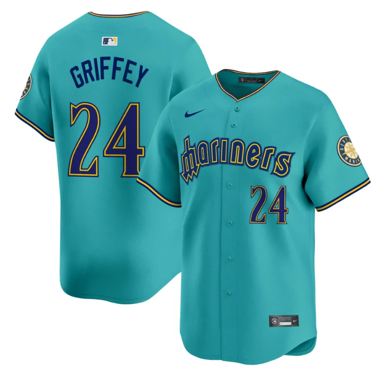 Ken Griffey Jr Jersey #24 Seattle Mariners 2025 Vapor Premier Limited Stitched Aqua by My Store