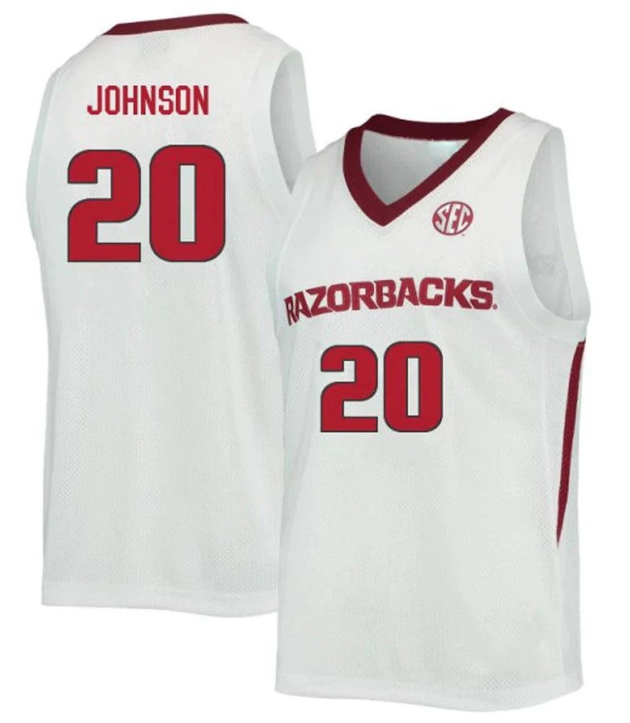 Kamani Johnson Jersey Arkansas Razorbacks College Basketball #20 by My store basketball