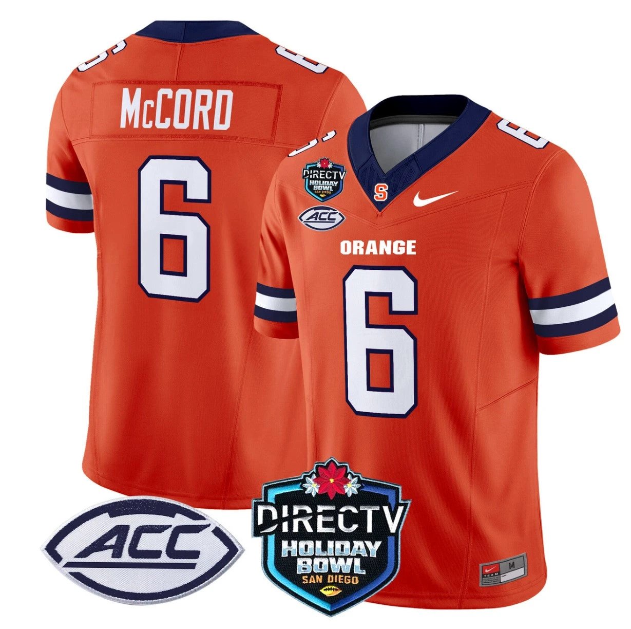 Kyle McCord Jersey #6 Syracuse Orange 2025 Holiday Bowl Patch Orange by My Store