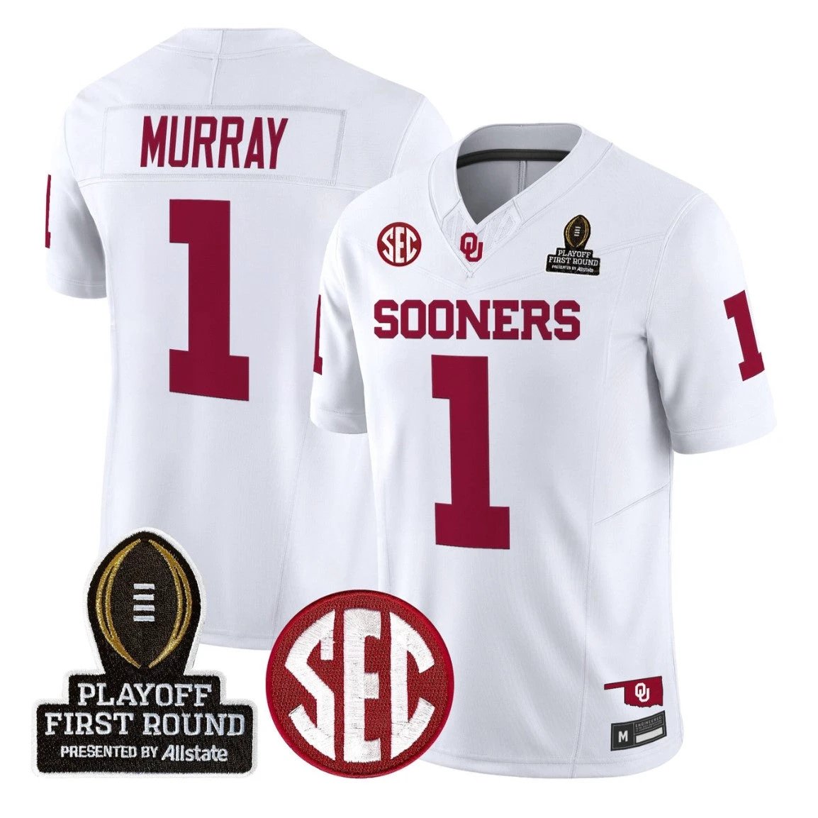 Kyler Murray Jersey #1 Oklahoma Sooners 2025 Playoff First Round Stitched by My Store NCAA Football Jerseys