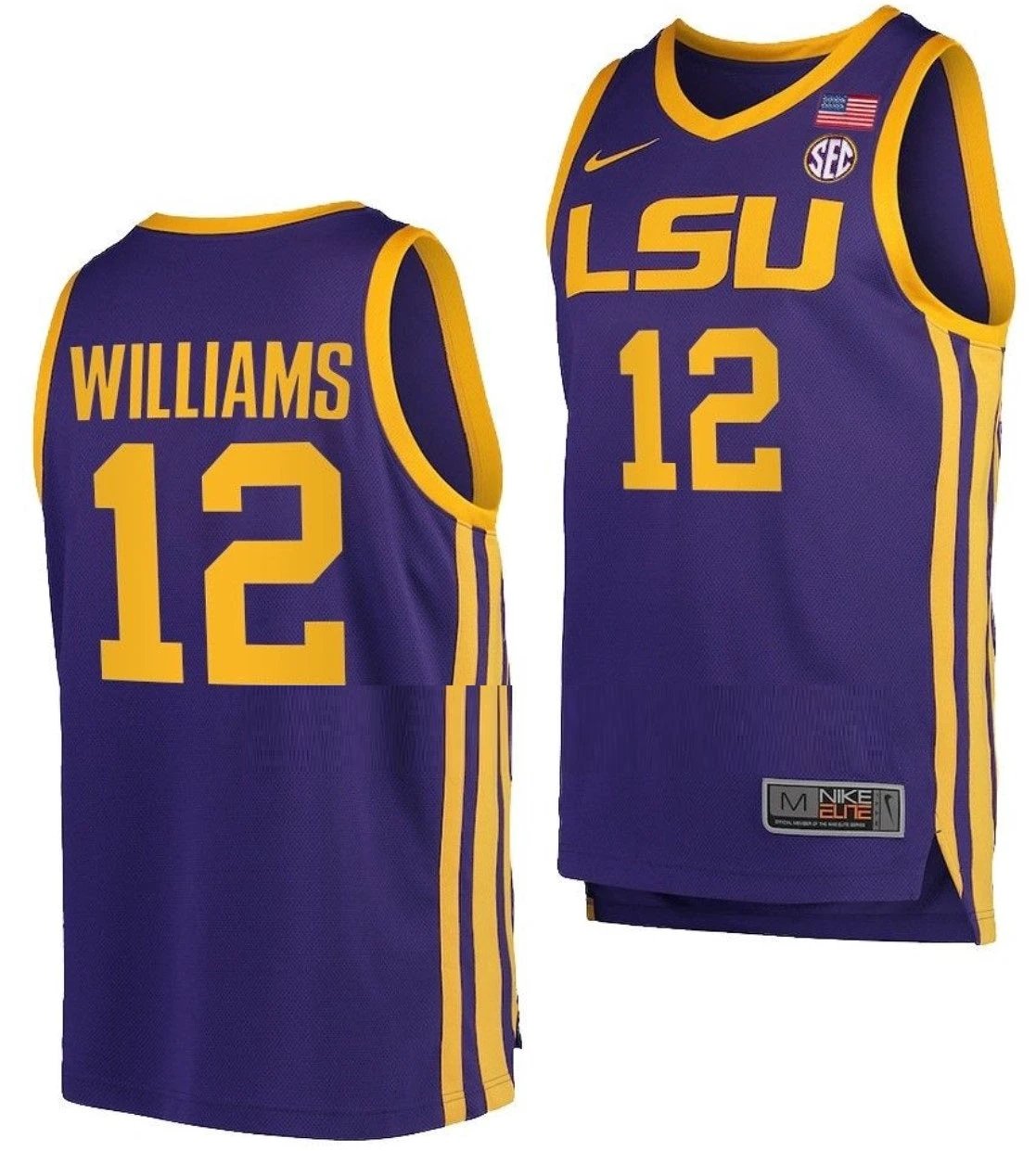 KJ Williams Jersey LSU Tigers College Basketball Purple #12 by My store basketball