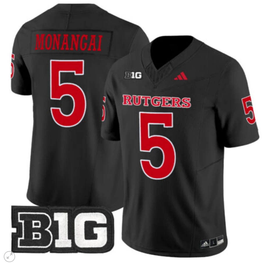 Kyle Monangai Jersey #5 Rutgers Scarlet Knights Vapor Limited Football Black by My Store