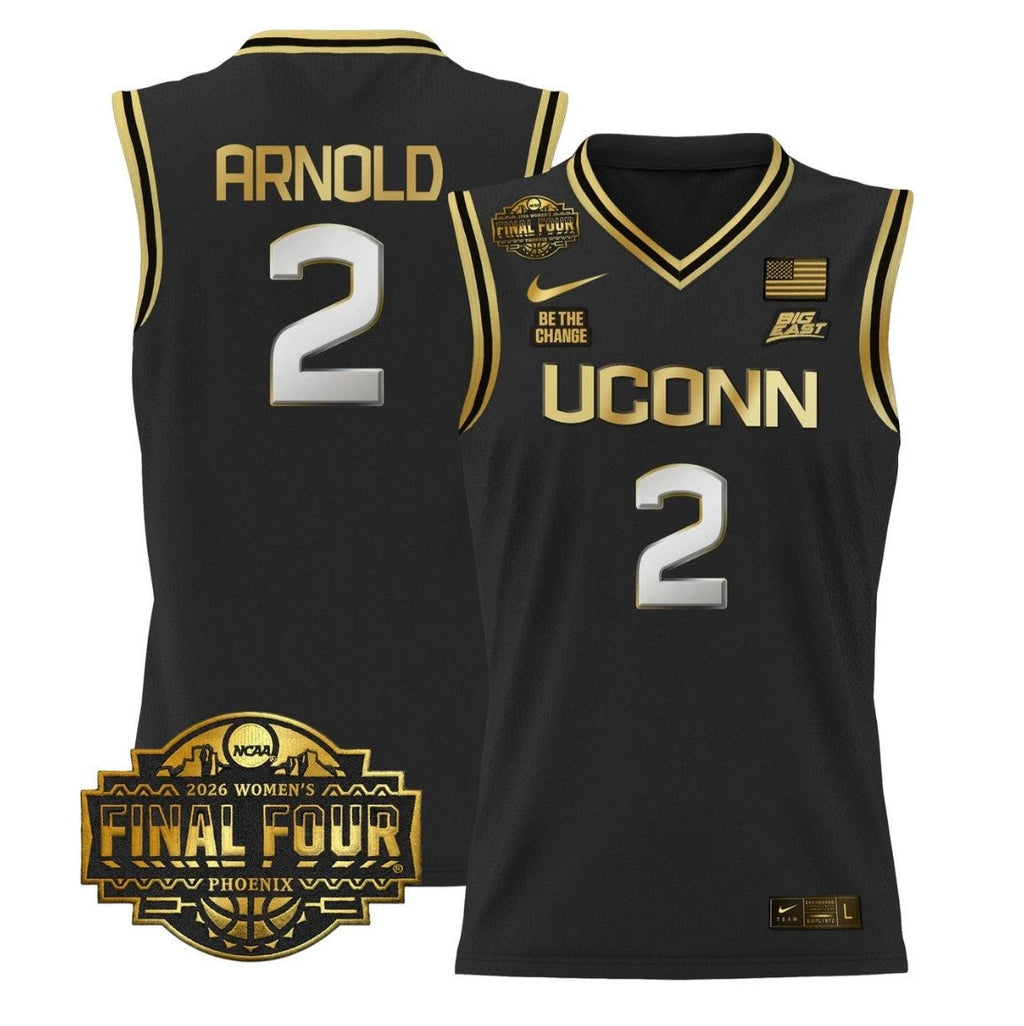 KK Arnold Jersey #2 UConn Huskies 2026 Tournament Final Four Stitched Black Gold by My store basketball