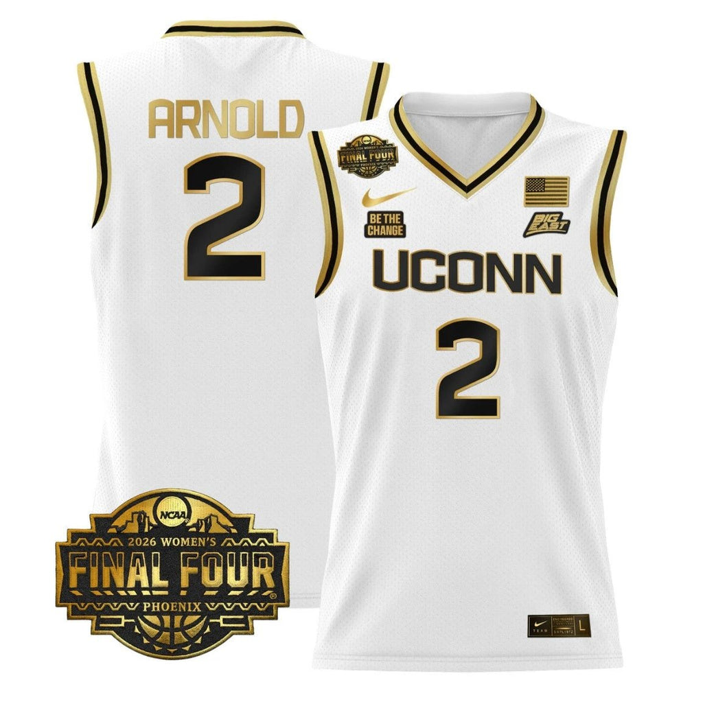 KK Arnold Jersey #2 UConn Huskies 2026 Tournament Final Four Stitched White Gold by My store basketball