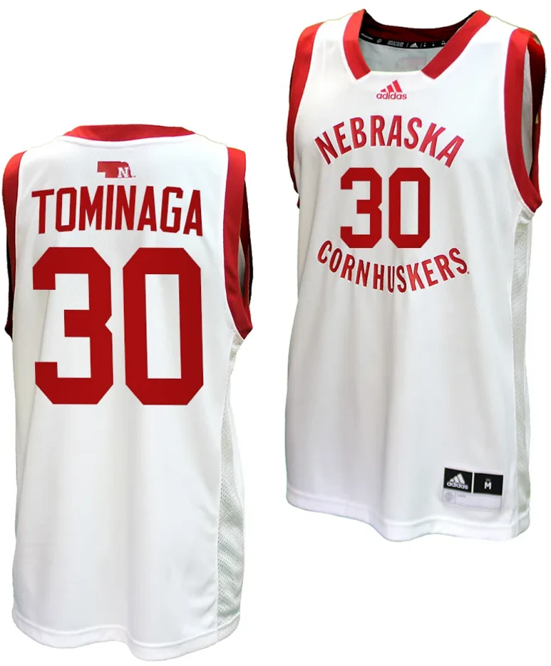 Keisei Tominaga Jersey #30 Nebraska Cornhuskers Basketball Home Uniform 2023-24 White by My store basketball
