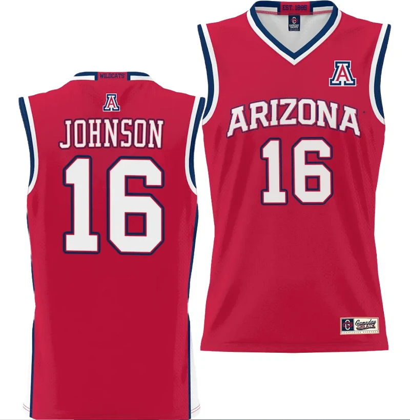Keshad Johnson Jersey #16 Arizona Wildcats NIL College Basketball Lightweight Red by My store basketball