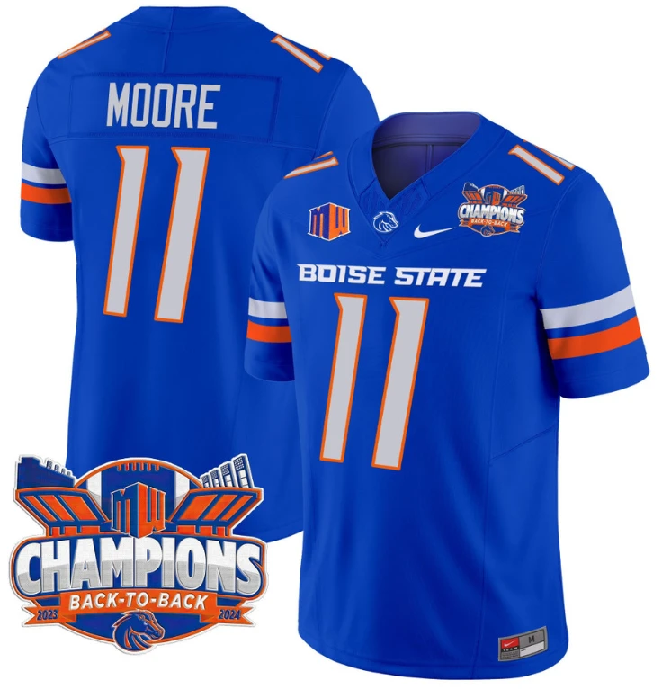 Kellen Moore Jersey #11 Boise State Broncos Back To Back Champions Royal by My Store