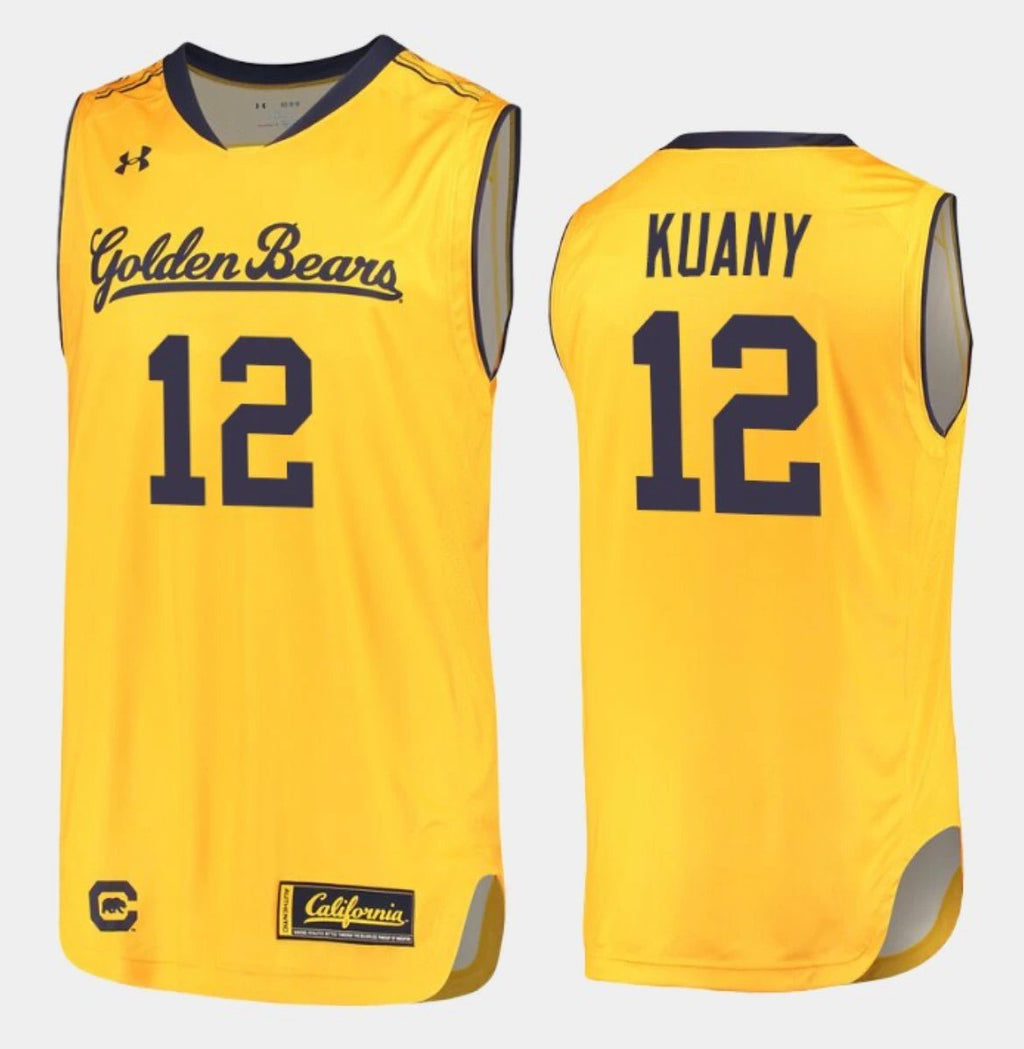 Kuany Kuany Jersey California Golden Bears College Basketball Yellow #12 by My store basketball