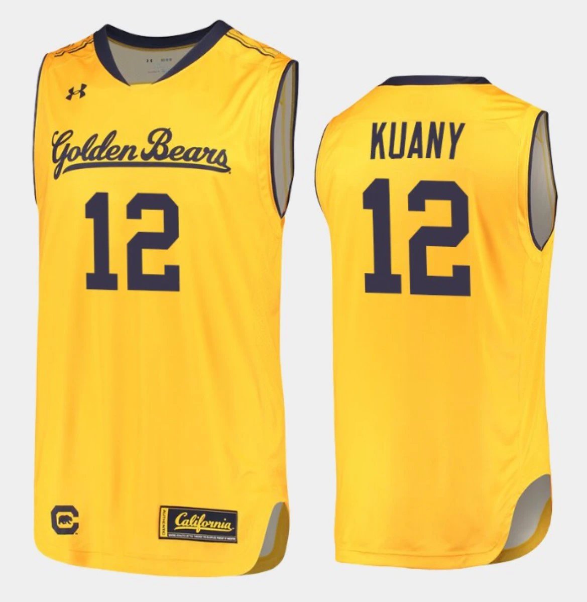 Kuany Kuany Jersey California Golden Bears College Basketball Yellow #12 by My store basketball