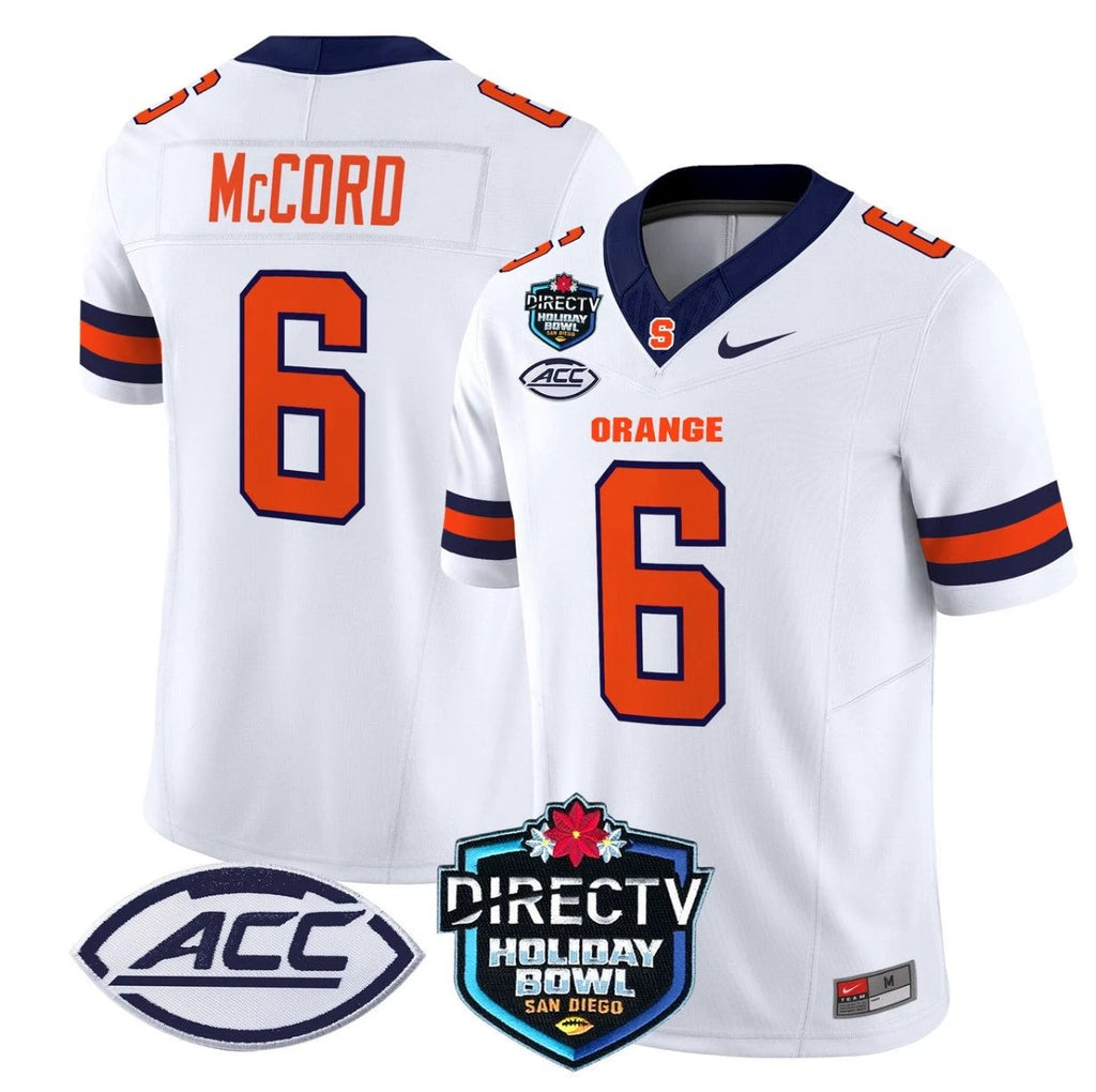 Kyle McCord Jersey #6 Syracuse Orange 2025 Holiday Bowl Patch White by My Store