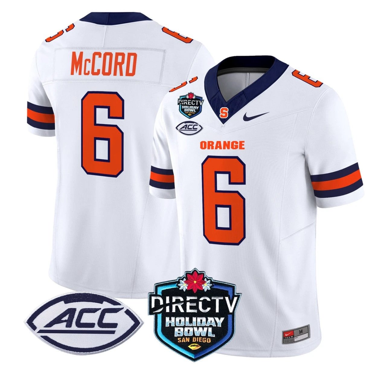 Kyle McCord Jersey #6 Syracuse Orange 2025 Holiday Bowl Patch White by My Store