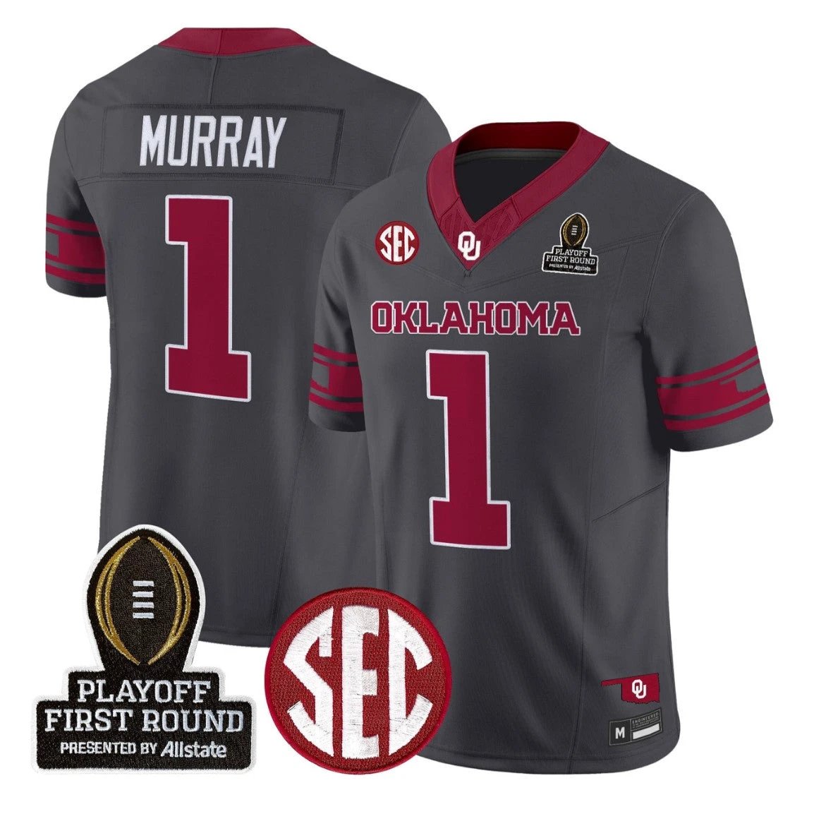 Kyler Murray Jersey #1 Oklahoma Sooners 2025 Playoff First Round Stitched by My Store NCAA Football Jerseys