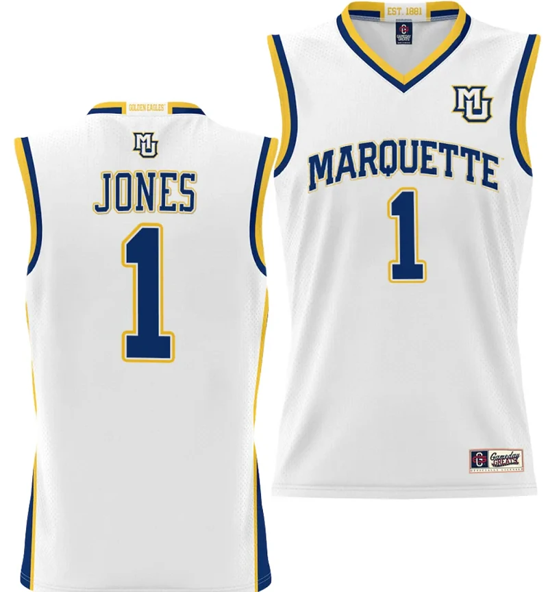 Kam Jones Jersey #1 Marquette Golden Eagles NIL Basketball Lightweight by My store basketball