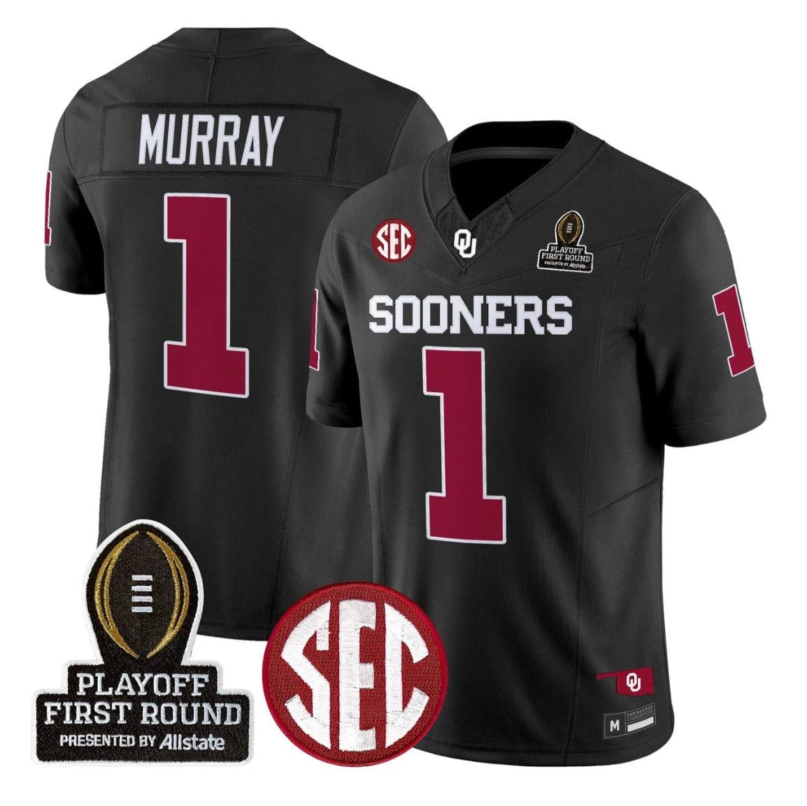 Kyler Murray Jersey #1 Oklahoma Sooners 2025 Playoff First Round Stitched by My Store NCAA Football Jerseys