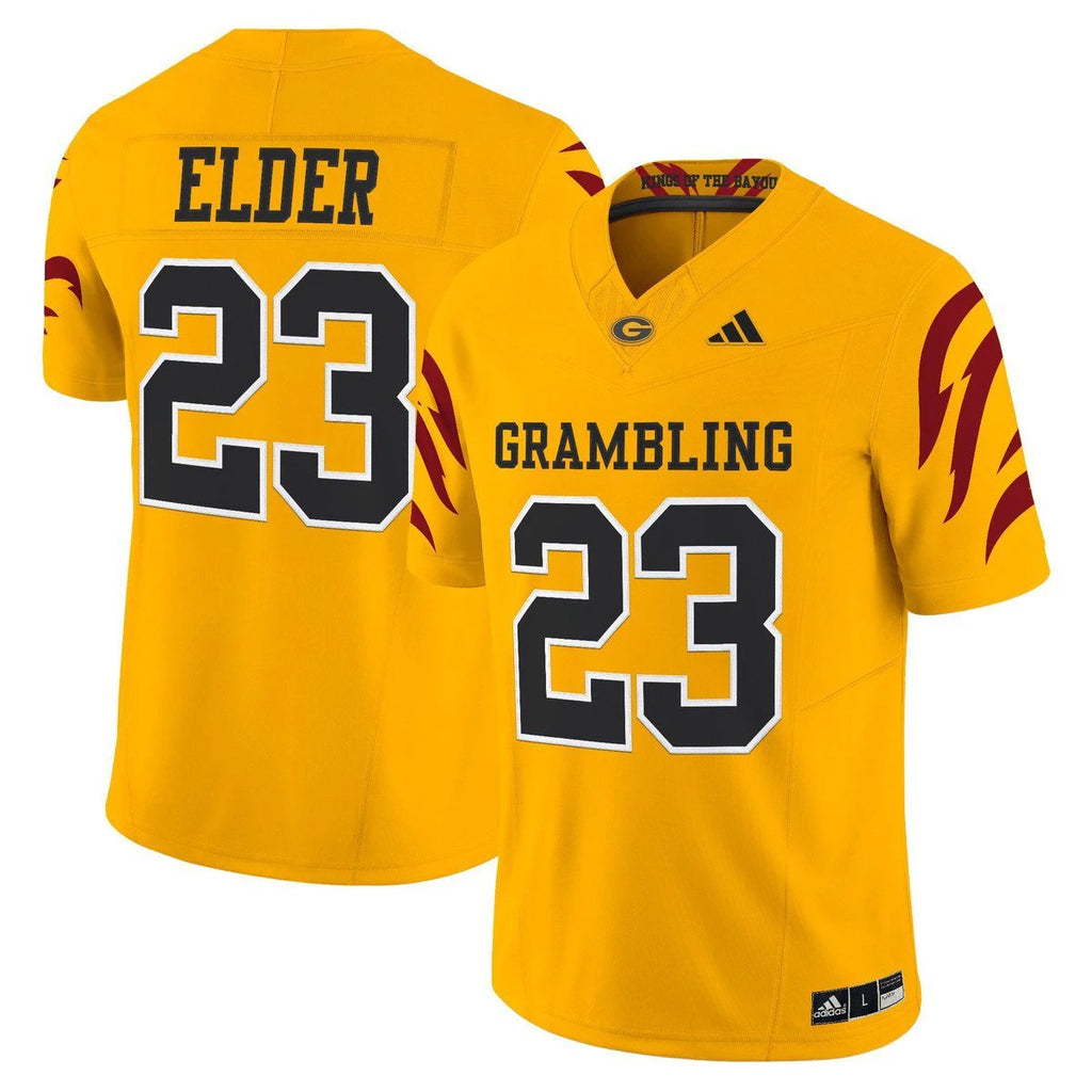 Keilon Elder Jersey #23 Grambling Tigers 2025 Vapor Limited Stitched Gold by My Store NCAA Football Jerseys