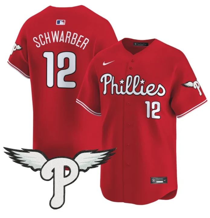 Kyle Schwarber Jersey #12 Philadelphia Phillies 2025 Vapor Premier Limited Stitched Red by My Store