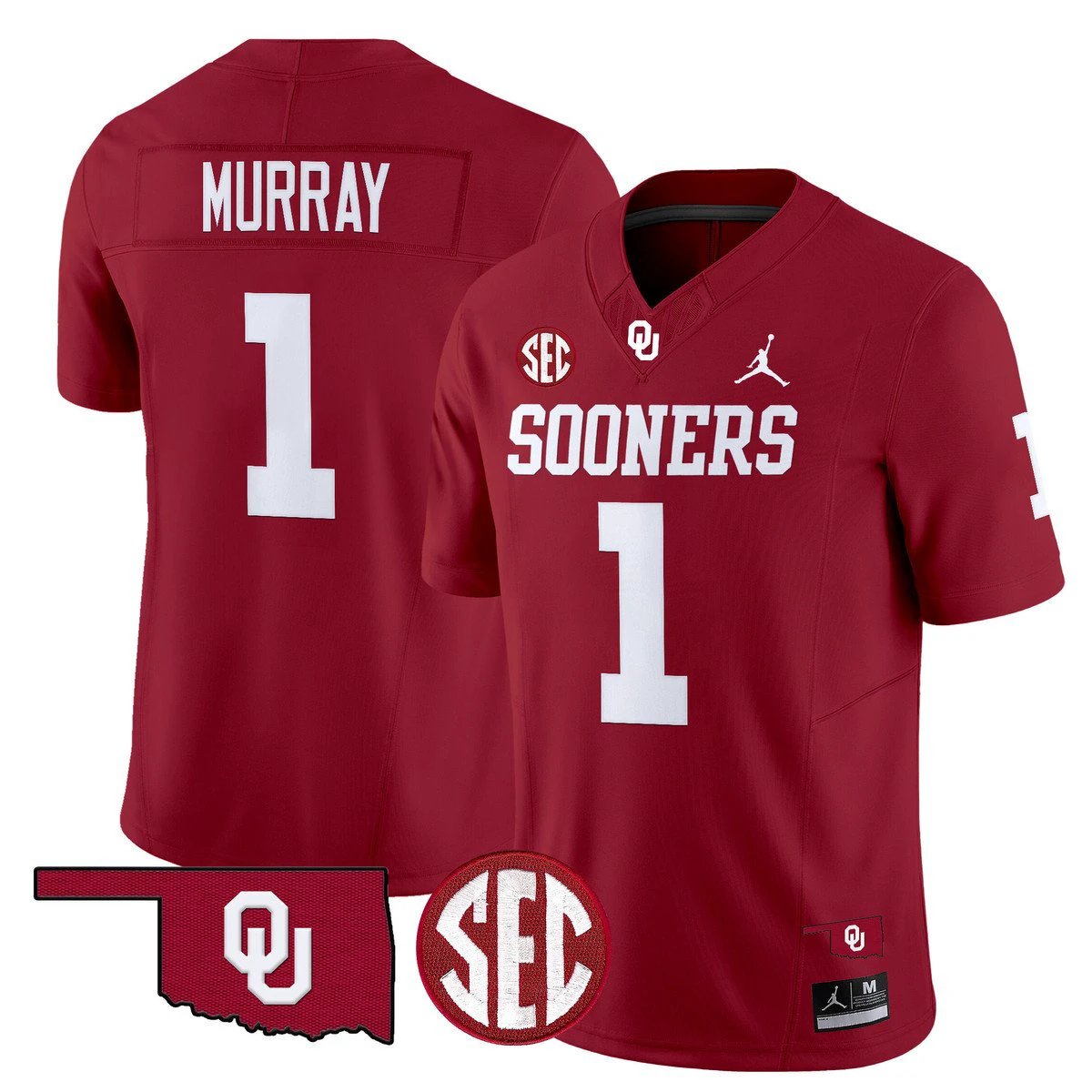 Kyler Murray Jersey #1 Oklahoma Sooners 2025 Limited Stitched Crimson by My Store NCAA Football Jerseys