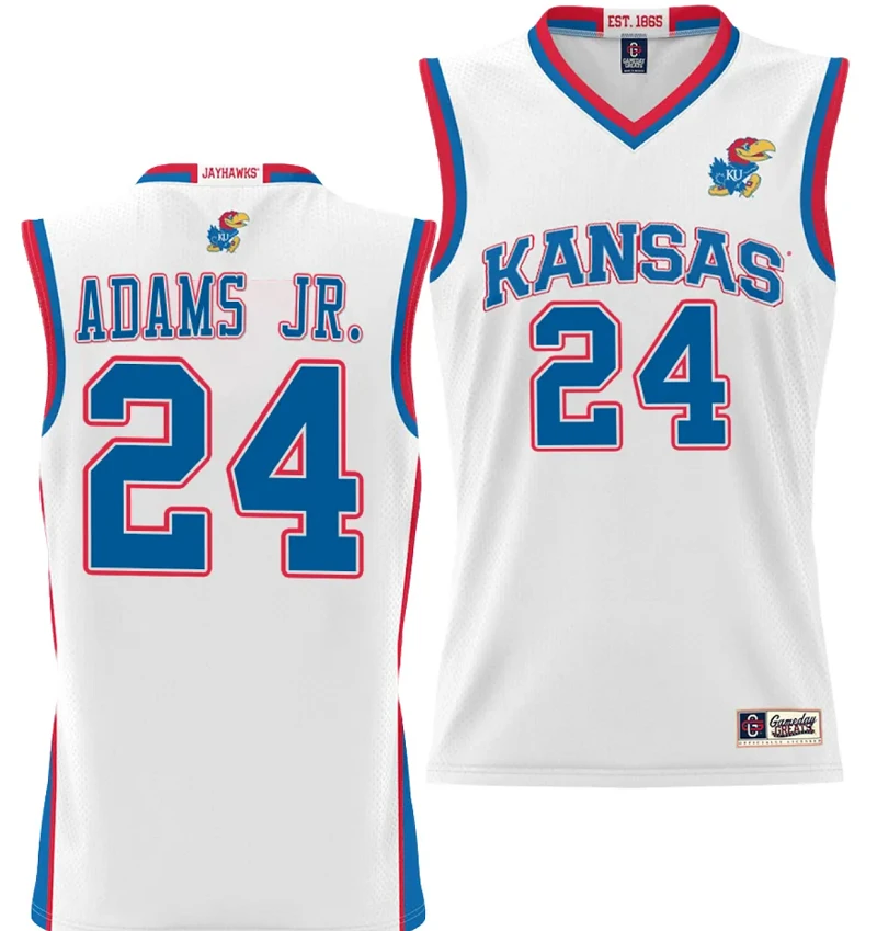 KJ Adams Jr Jersey #24 Kansas Jayhawks NIL College Basketball Lightweight White by My store basketball