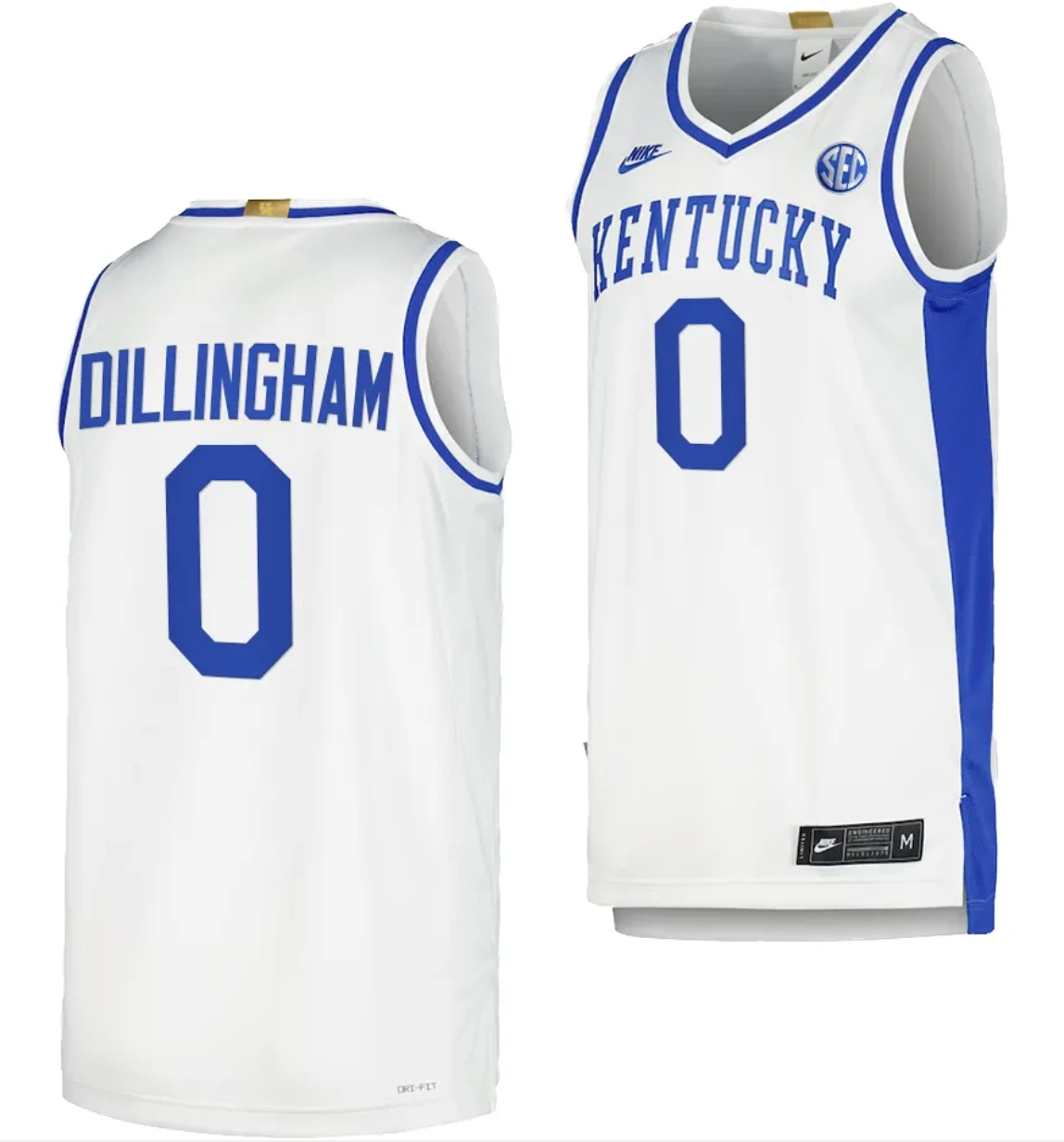 Kentucky Wildcats Robert Dillingham Jersey #0 Limited Retro Basketball White 2023-24 by My store basketball