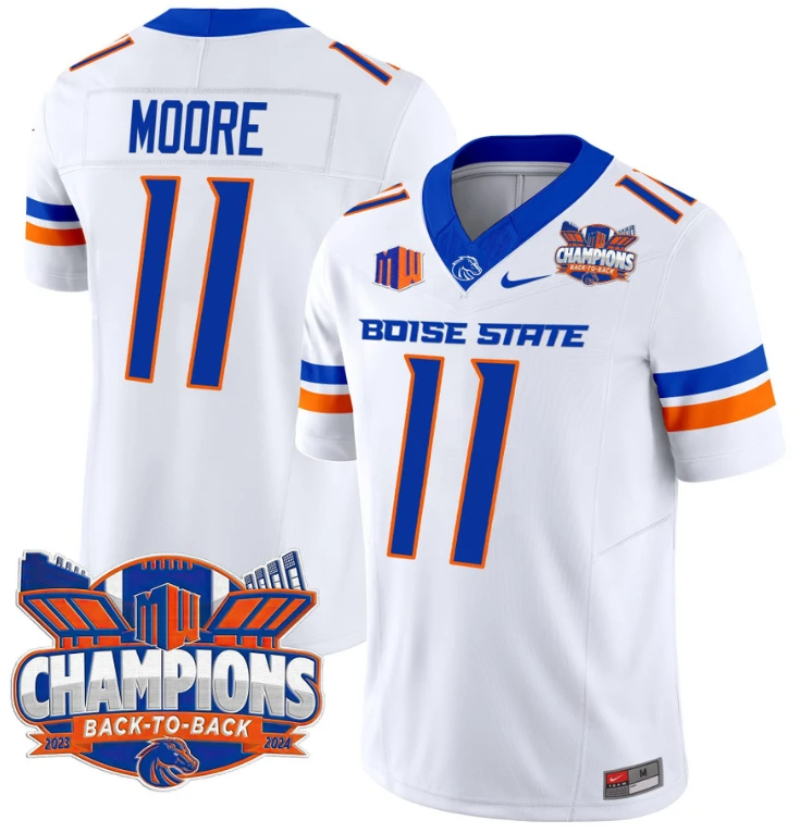 Kellen Moore Jersey #11 Boise State Broncos Back To Back Champions White by My Store