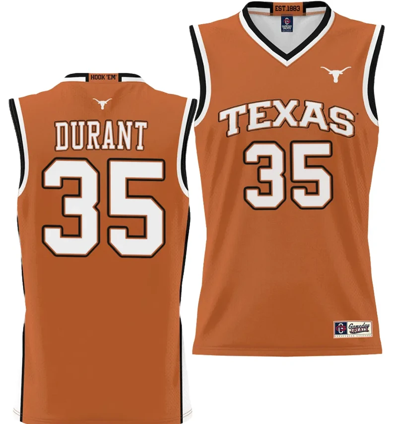 Kevin Durant Jersey #35 Texas Longhorns NIL College Basketball Lightweight Orange by My store basketball