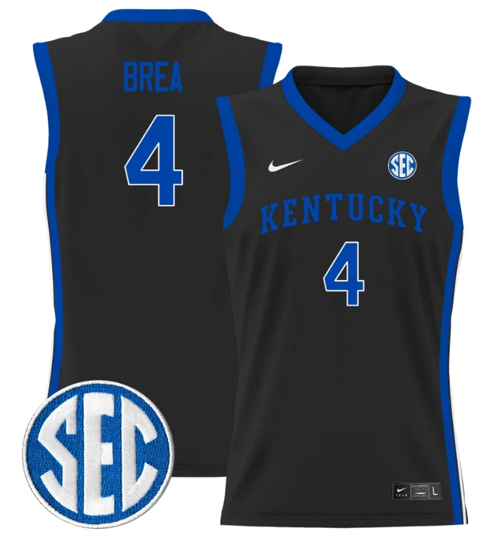 Koby Brea Jersey #4 Kentucky Wildcats Lightweight Basketball Black by My store basketball