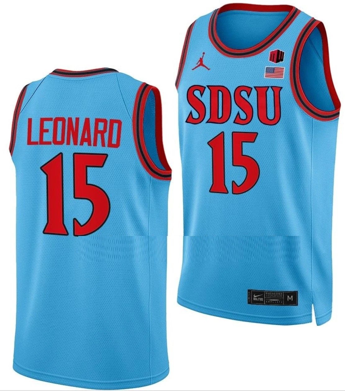 Kawhi Leonard Jersey San Diego State Aztecs College Basketball Blue Alternate #15 by My store basketball